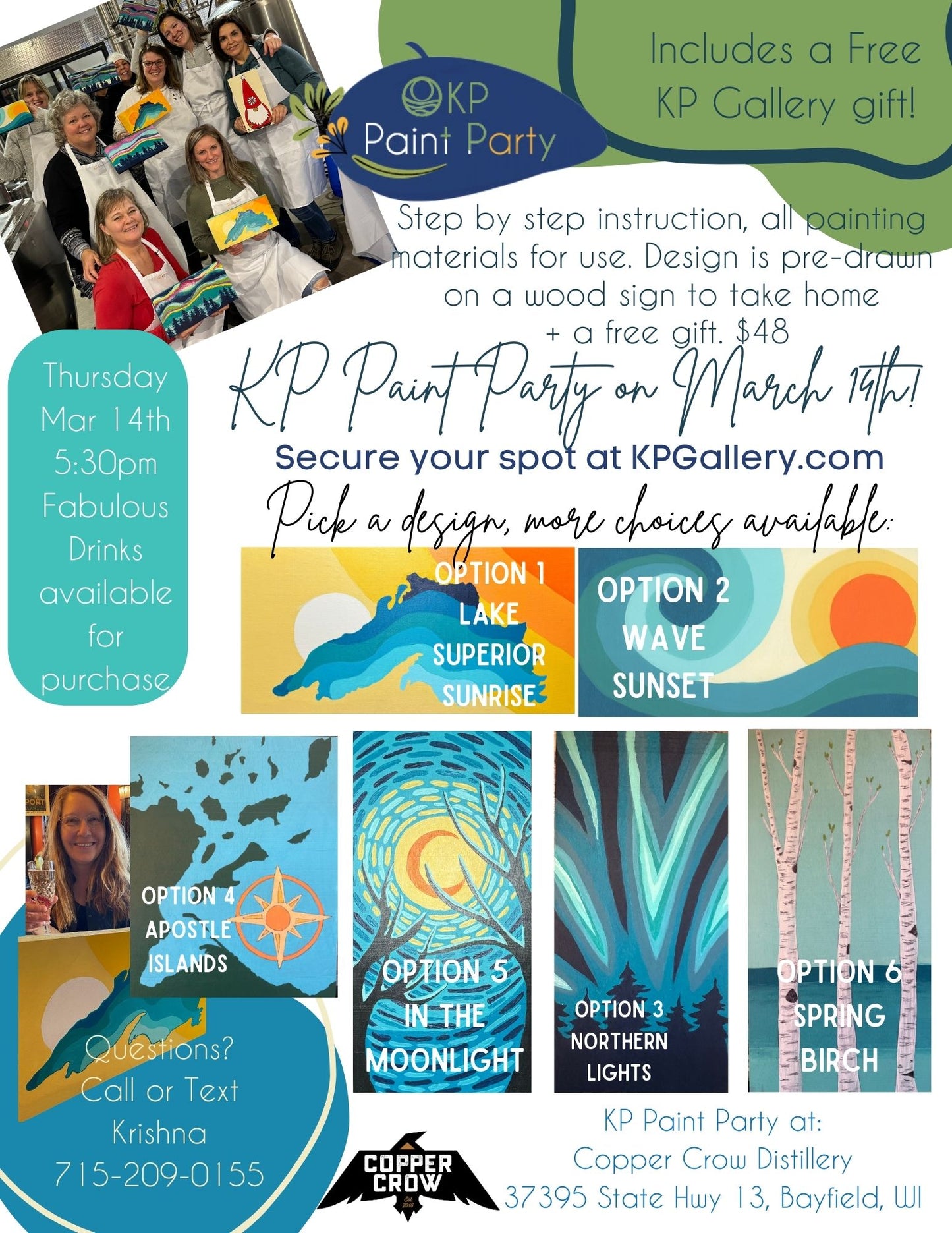 March 14th! Choose your Design KP Paint Party at the Copper Crow
