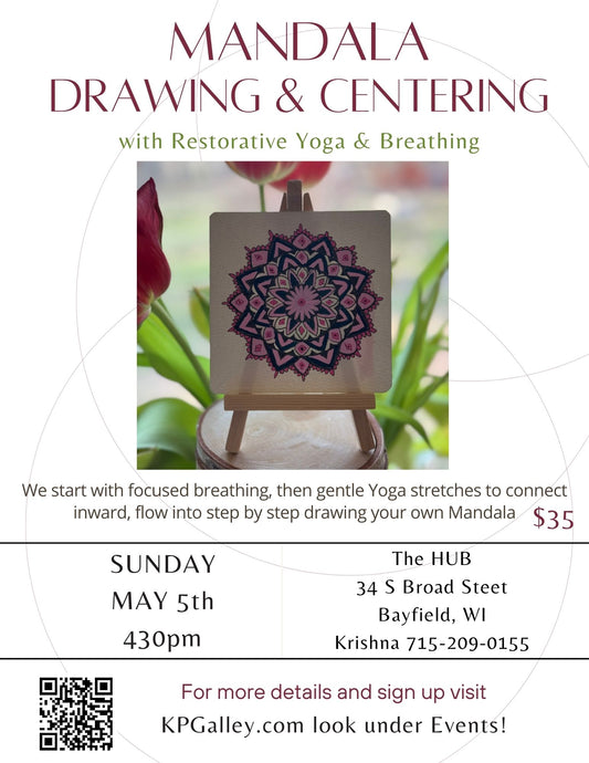 May 5th Sunday 430pm at the HUB Bayfield Mandala Drawing & Centering