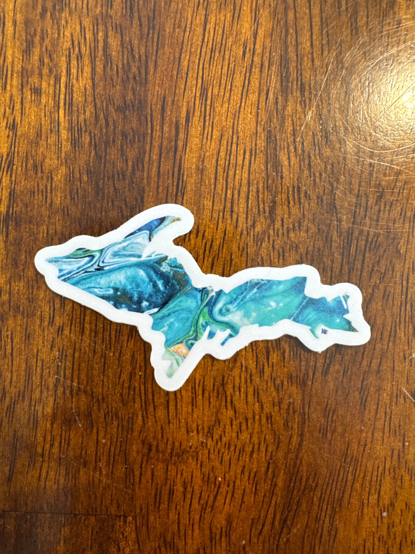 Sticker Upper Peninsula Teal 3x1.5