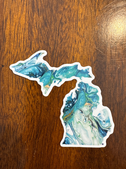 Sticker Michigan Teal 3x3