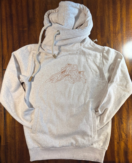 Cowl Oatmeal Lake Superior Hoodie