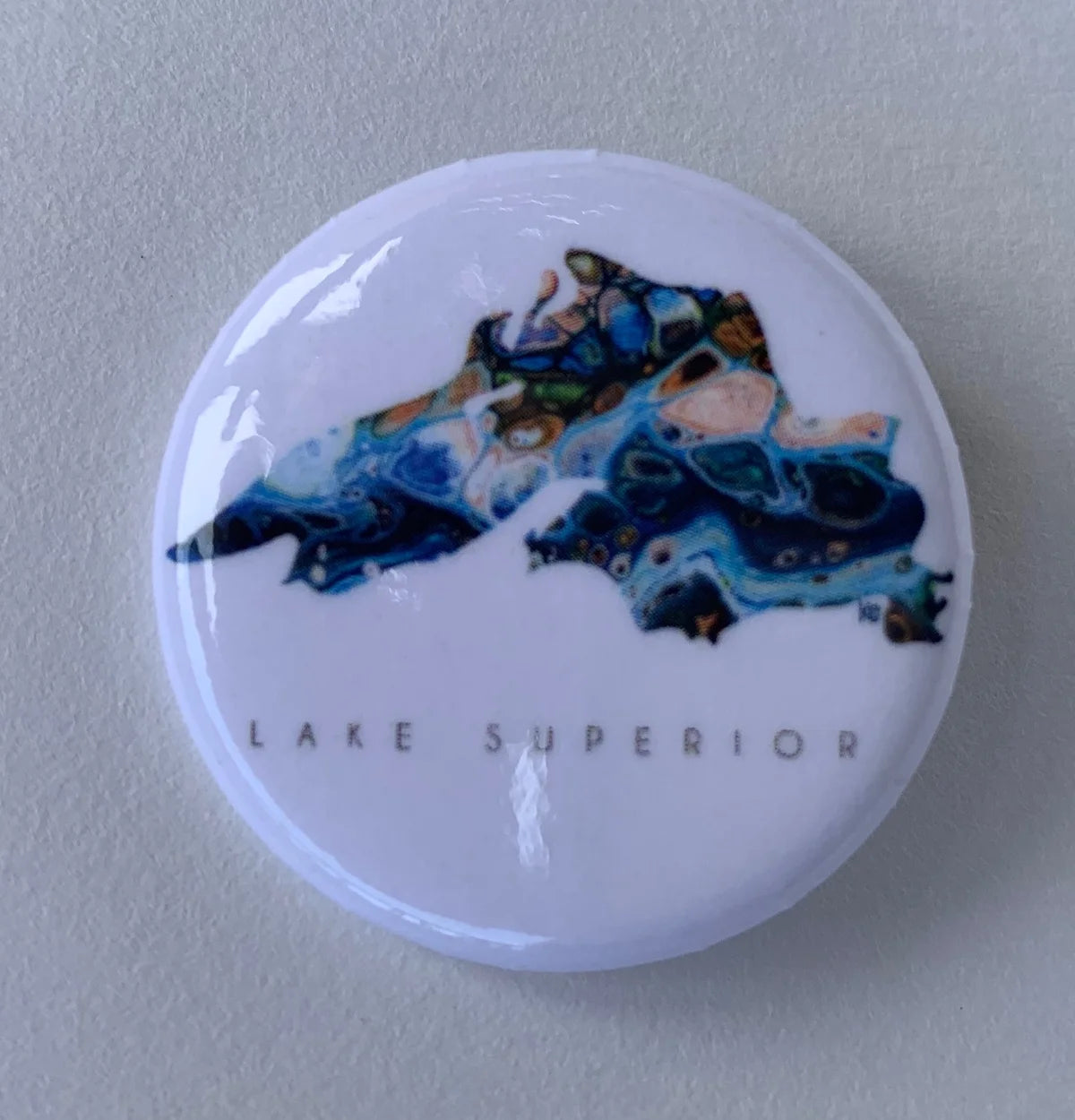 Button Lake Superior Blue Agate Button