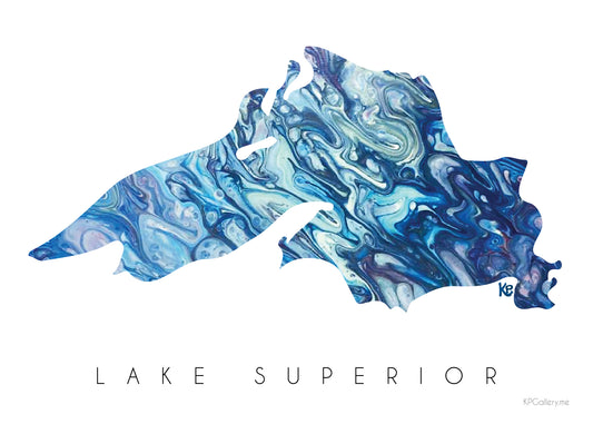 Poster Print 24 x 36 Lake Superior Cool Blue Design